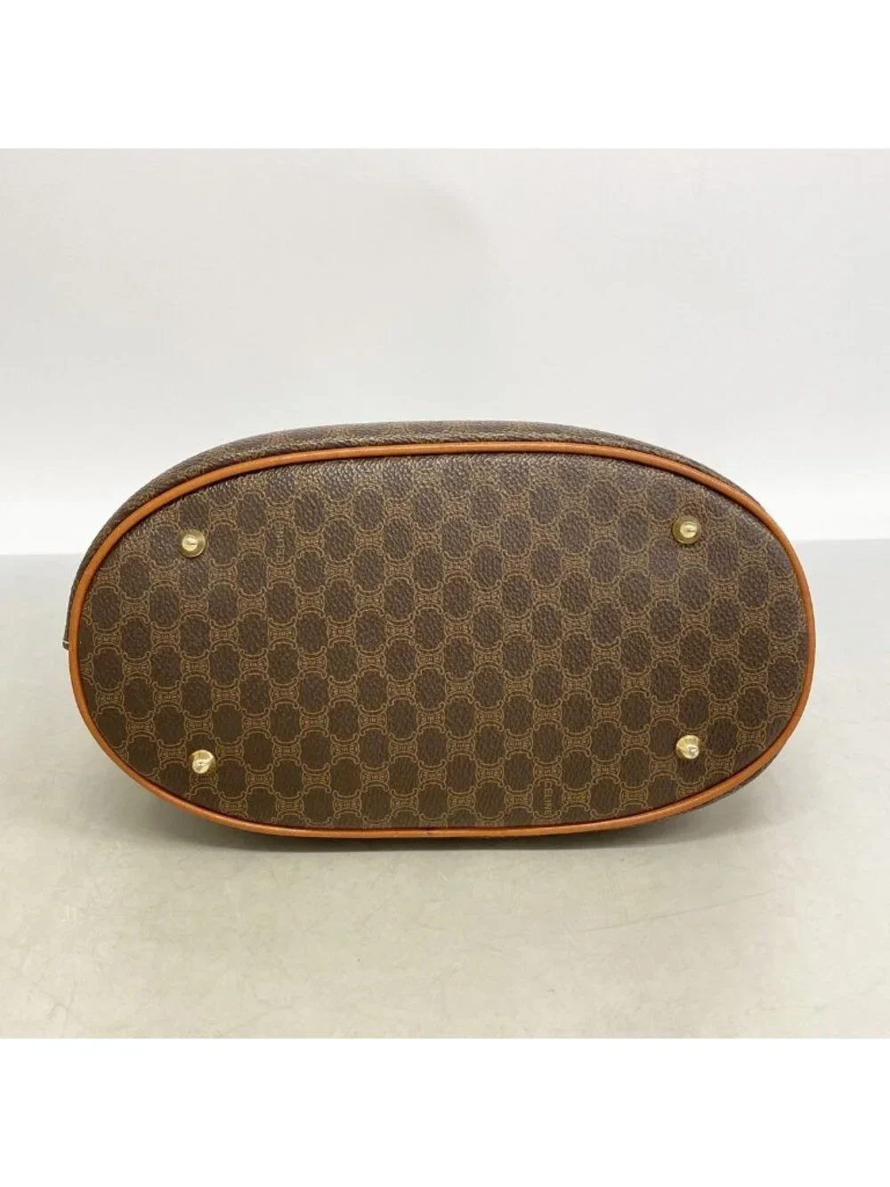 Celine Tote Bag Macadam Brown Gold